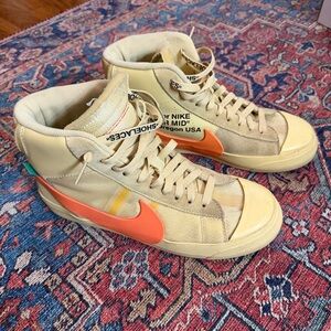 Nike Blazer Mid Sneakers in Beige and Orange